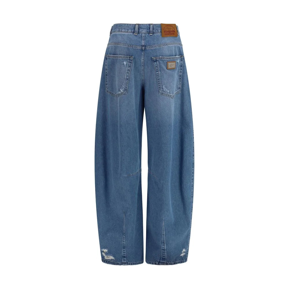 Dolce & Gabbana Blue Cotton Relaxed Fit Jeans - IT42 | L