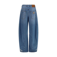Dolce & Gabbana Blue Cotton Relaxed Fit Jeans - IT42 | L