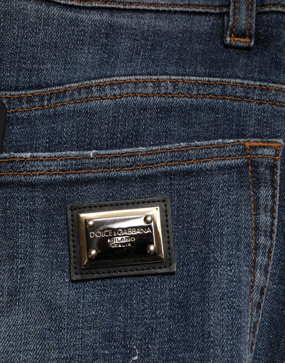 Dolce & Gabbana Blue Cotton Rhinestone Embellish Denim Jeans - IT40|S