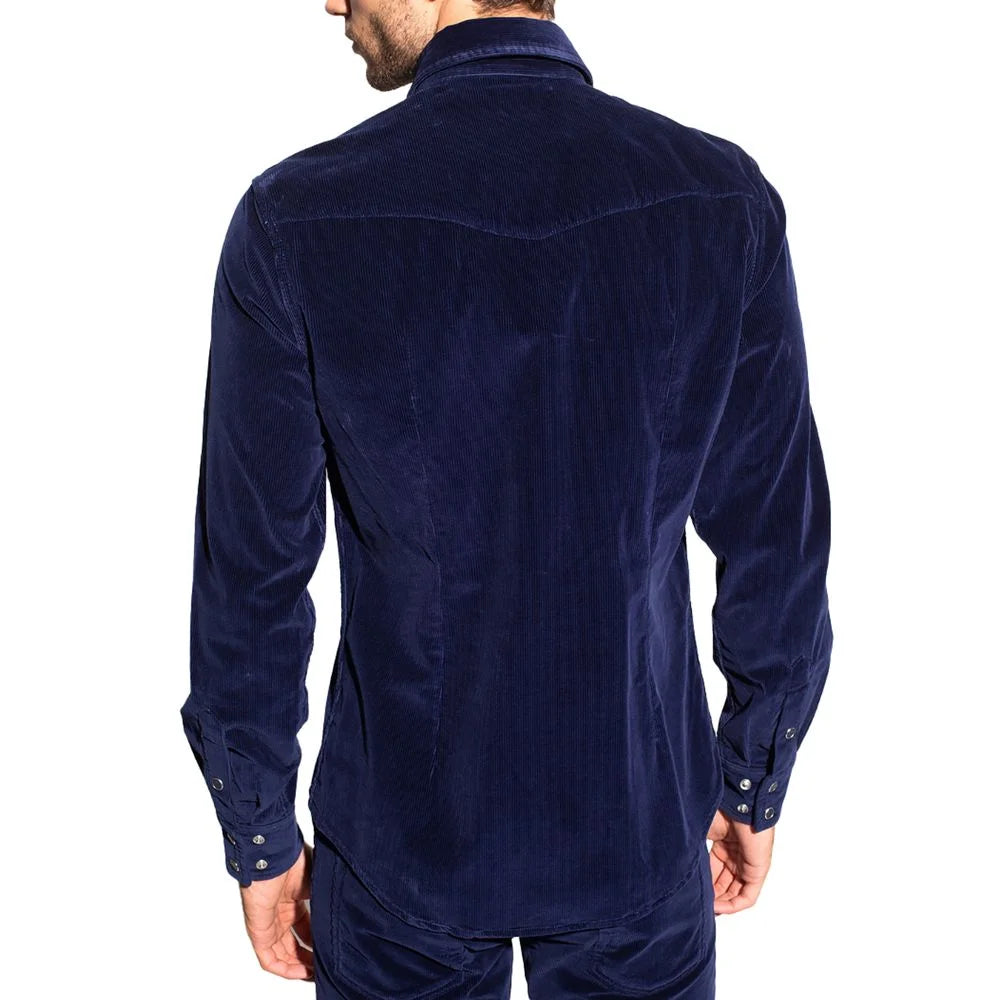 Dolce & Gabbana Blue Cotton Shirt - IT38 | XS - Shirts