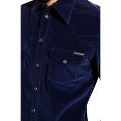 Dolce & Gabbana Blue Cotton Shirt - IT38 | XS - Shirts