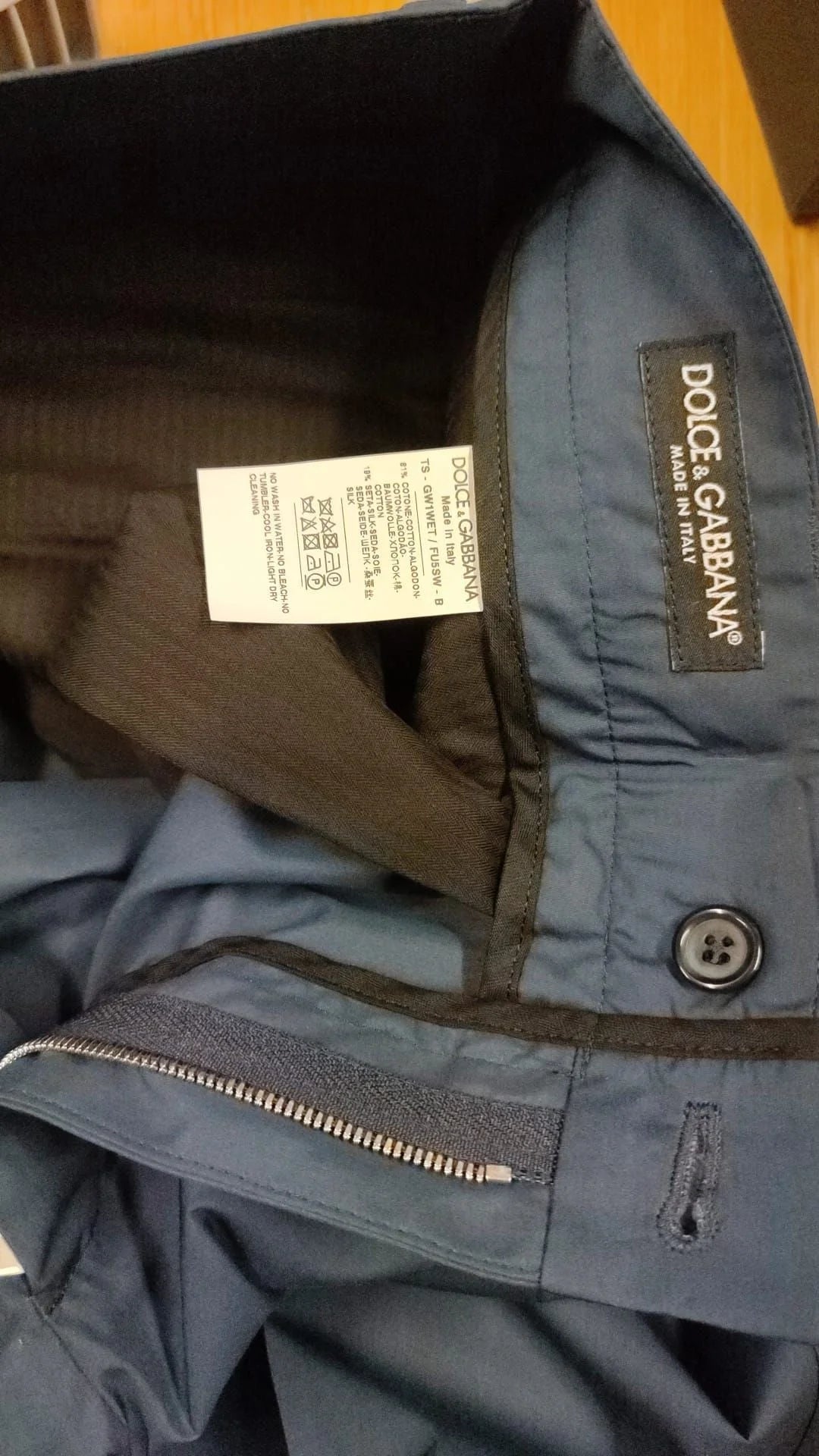 Dolce & Gabbana Blue Cotton Silk Trousers Chinos Pants - IT52 | L - Chinos