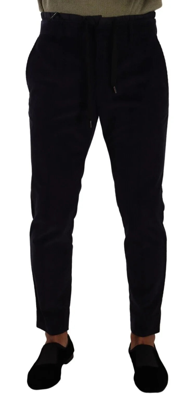 Dolce & Gabbana Blue Cotton Skinny Corduroy Trouser Pants - IT48 | M - Trousers