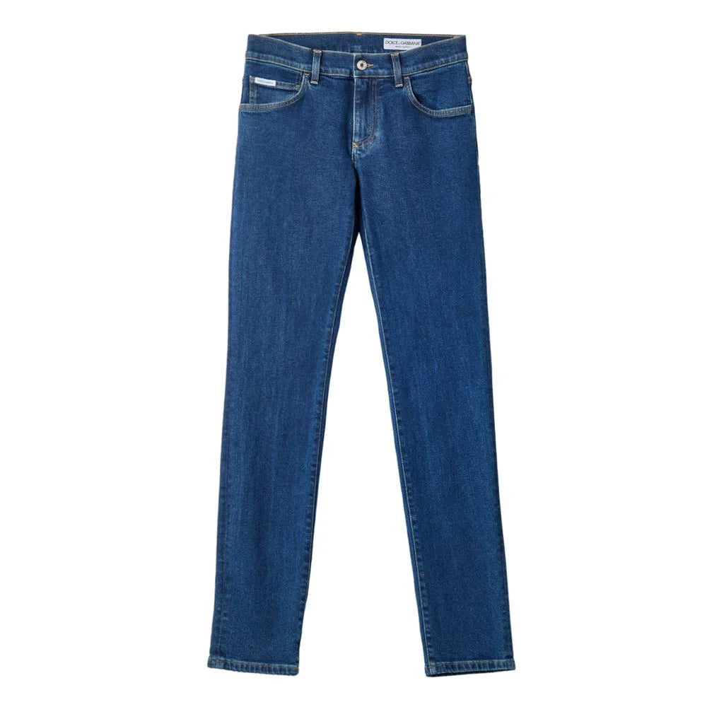 Dolce & Gabbana Blue Cotton Skinny Jeans