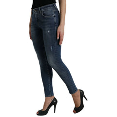 Dolce & Gabbana Blue Cotton Skinny Jeans - IT40