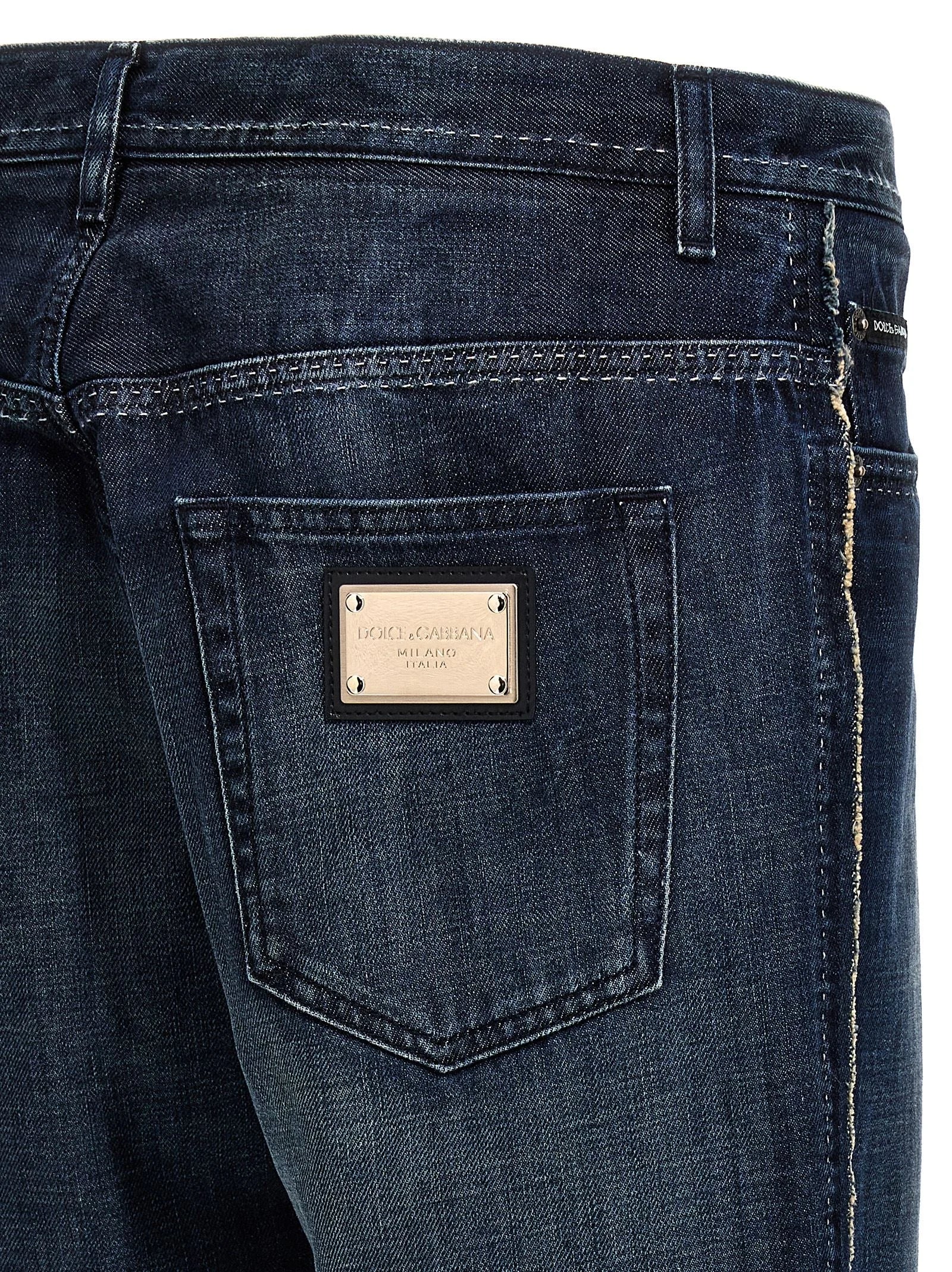Dolce & Gabbana Blue Cotton Skinny Jeans - IT46 | S