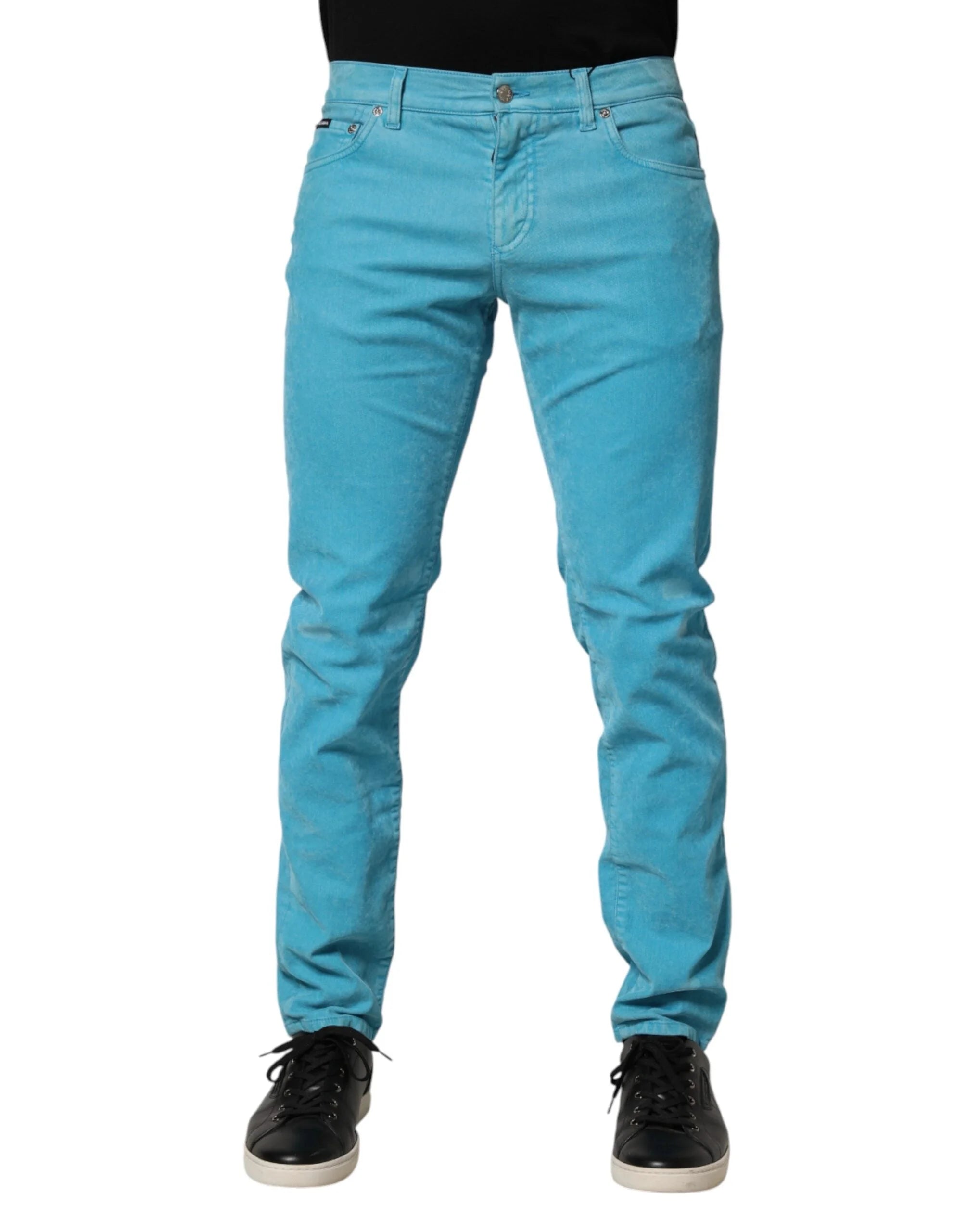 Dolce & Gabbana Blue Cotton Skinny Men Denim Trouser Jeans - IT48 | M