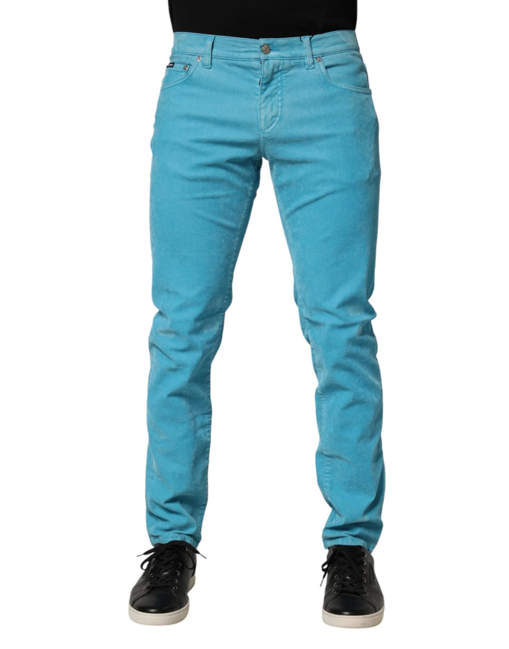 Dolce & Gabbana Blue Cotton Skinny Men Denim Trouser Jeans - IT48 | M