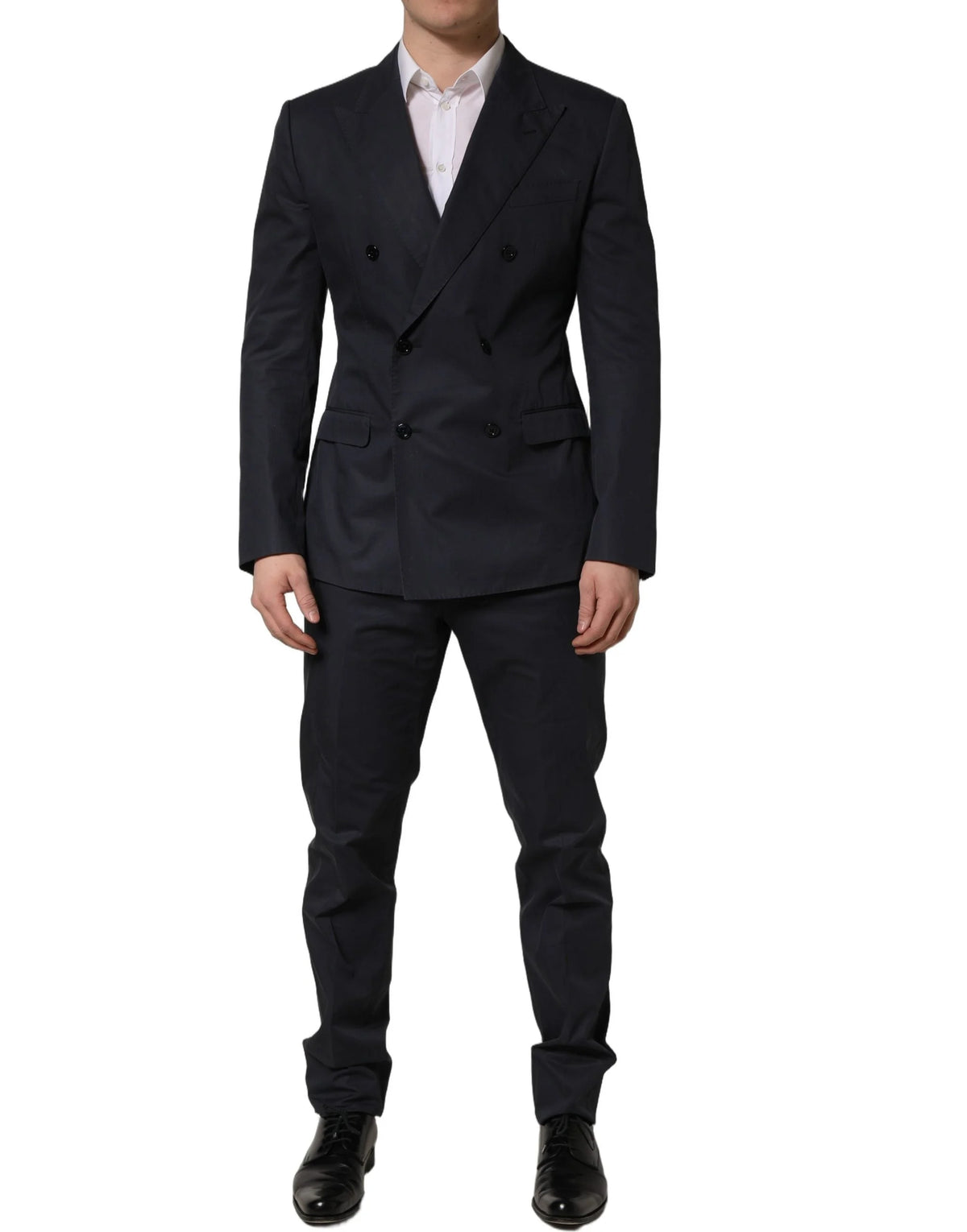 Dolce & Gabbana Blue Cotton Slim Fit Formal 2 Piece Men Suit - IT50 | L