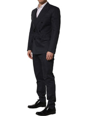 Dolce & Gabbana Blue Cotton Slim Fit Formal 2 Piece Men Suit - IT50 | L