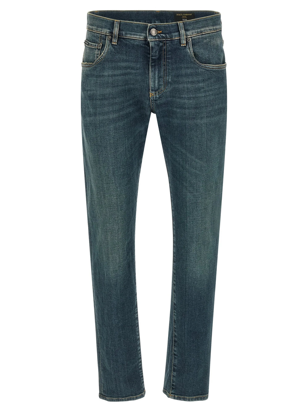 Dolce & Gabbana Blue Cotton Slim Fit Jeans