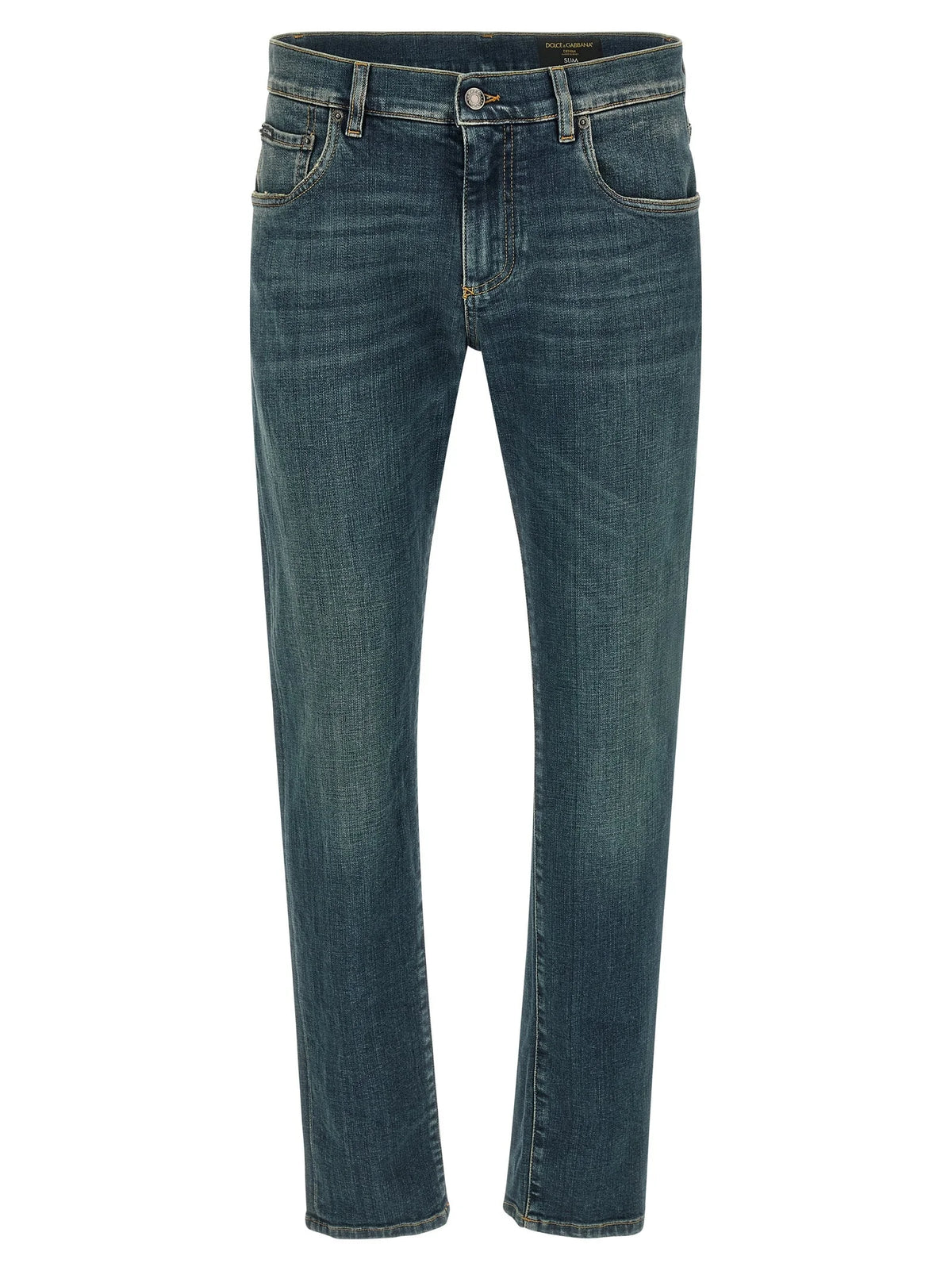 Dolce & Gabbana Blue Cotton Slim Fit Jeans