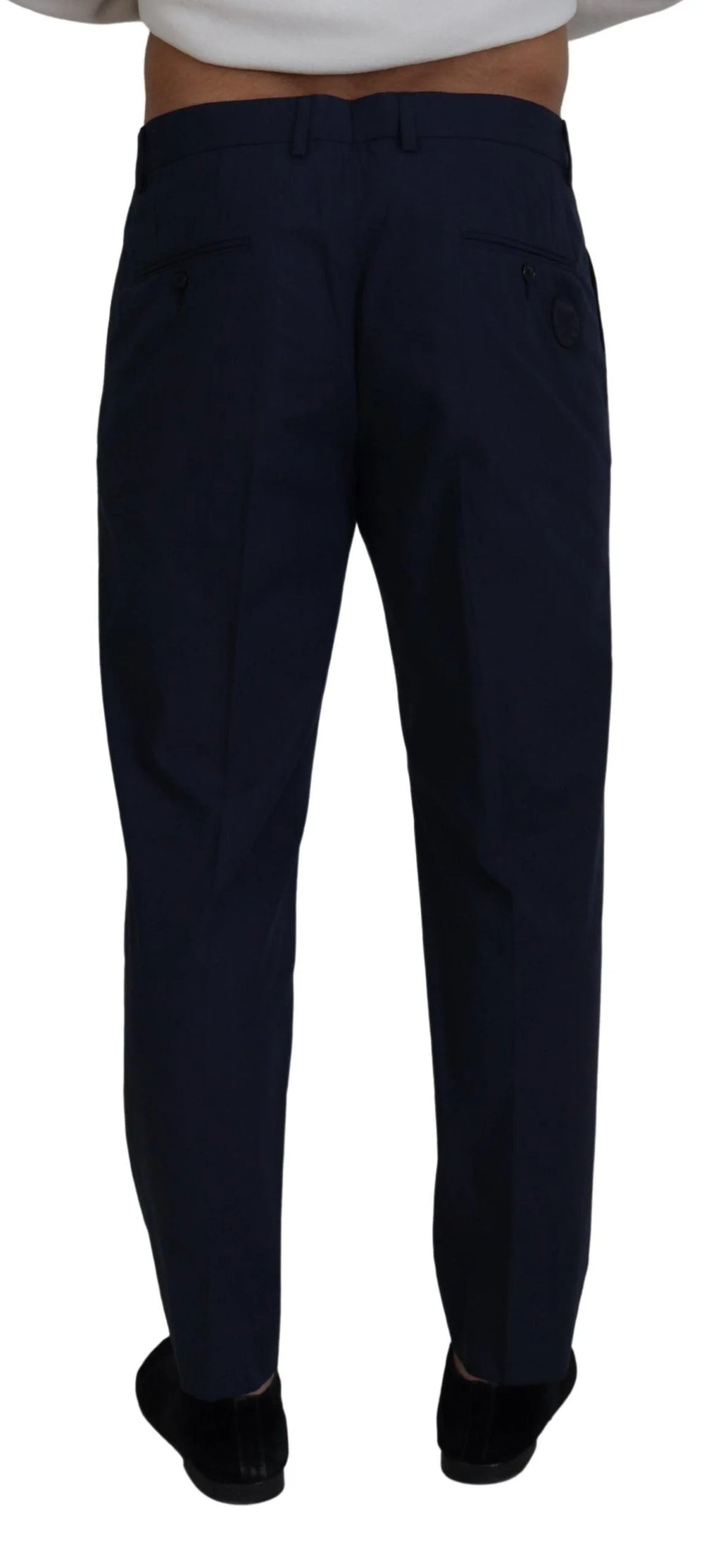 Dolce & Gabbana Blue Cotton Slim Trousers Chinos Pants - Chinos