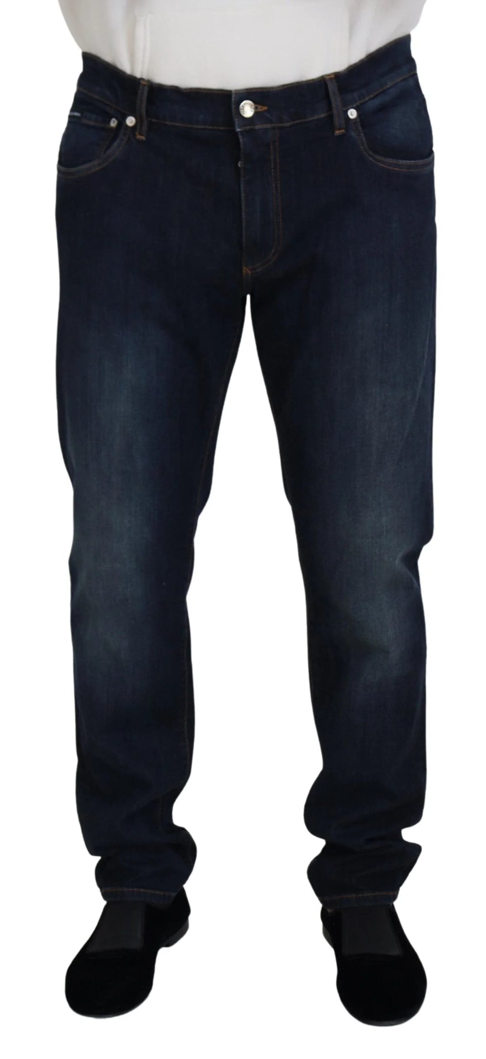 Dolce & Gabbana Blue Cotton Straight Fit Casual Denim Jeans - IT44 | XS - Jeans