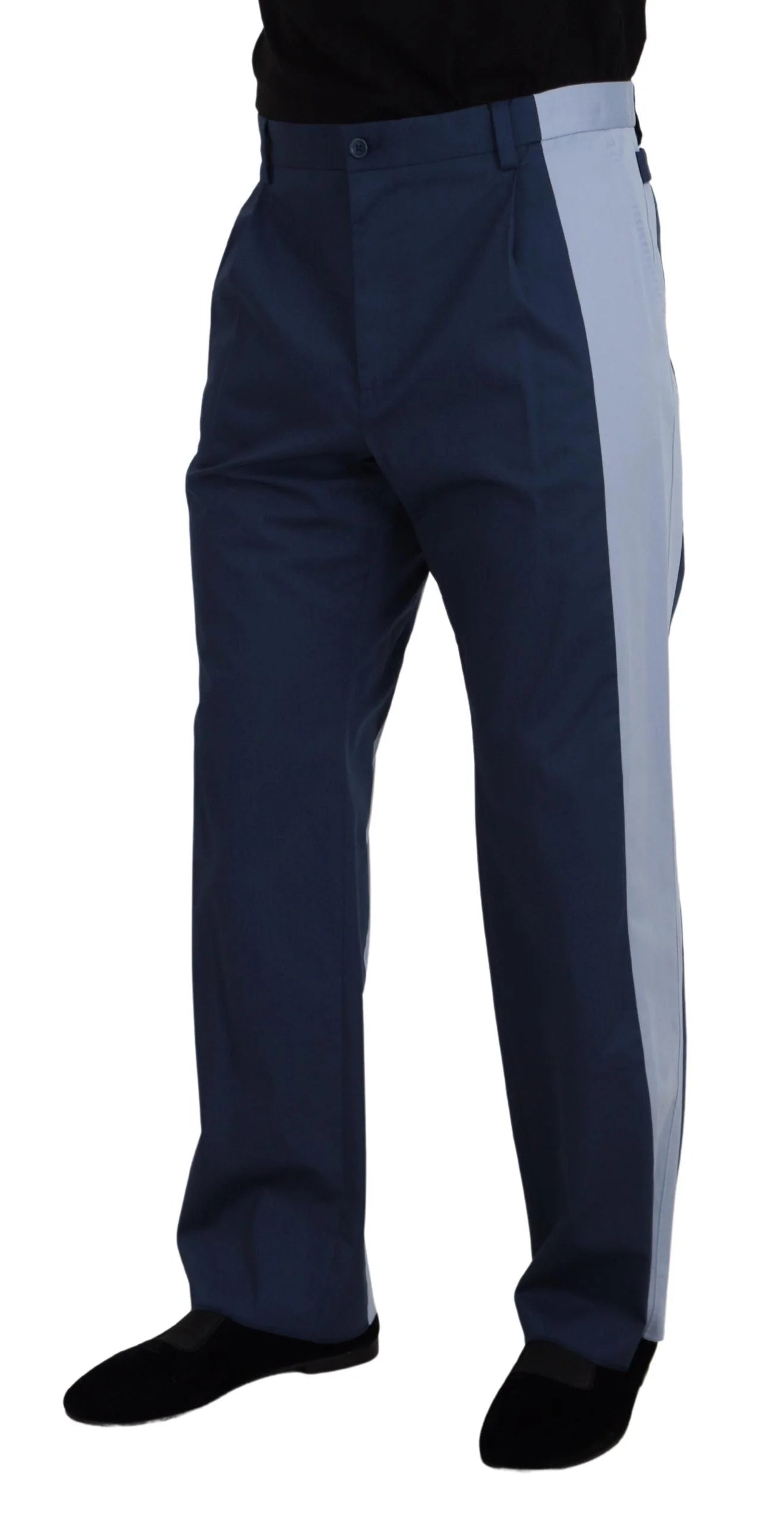 Dolce & Gabbana Blue Cotton Straight Fit Pants - IT50 | L - Trousers