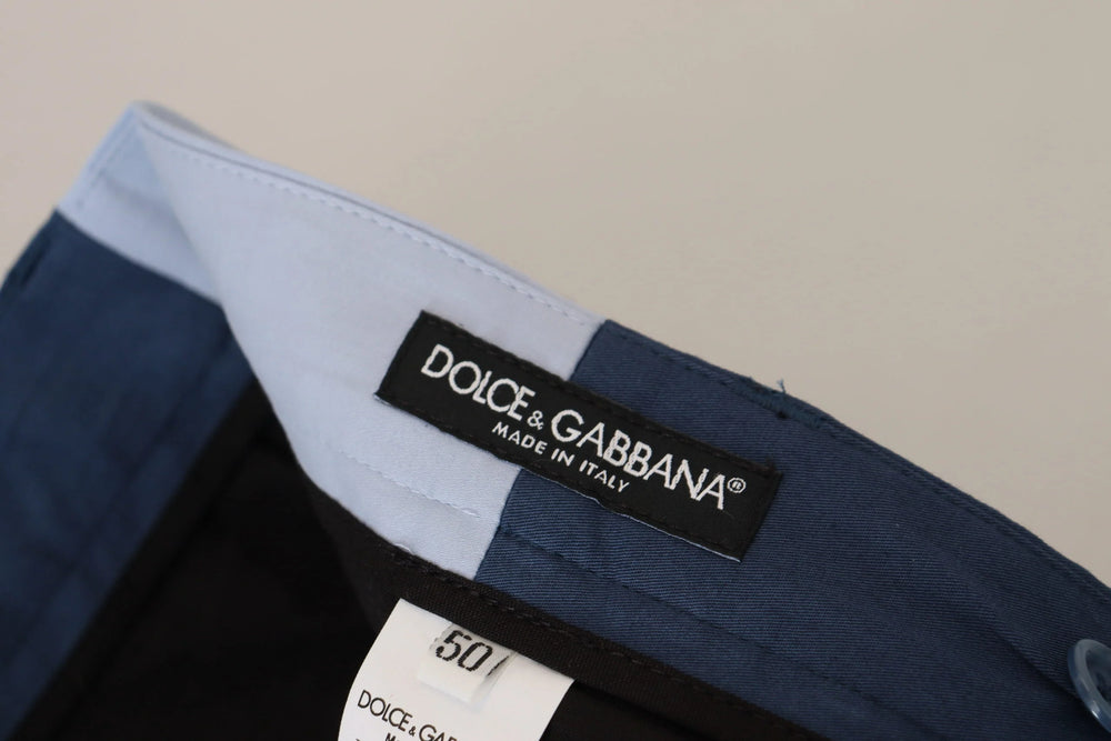 Dolce & Gabbana Blue Cotton Straight Fit Pants - IT50 | L - Trousers