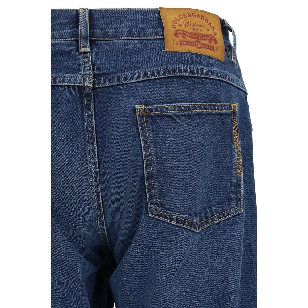 Jean droit en coton bleu Dolce & Gabbana