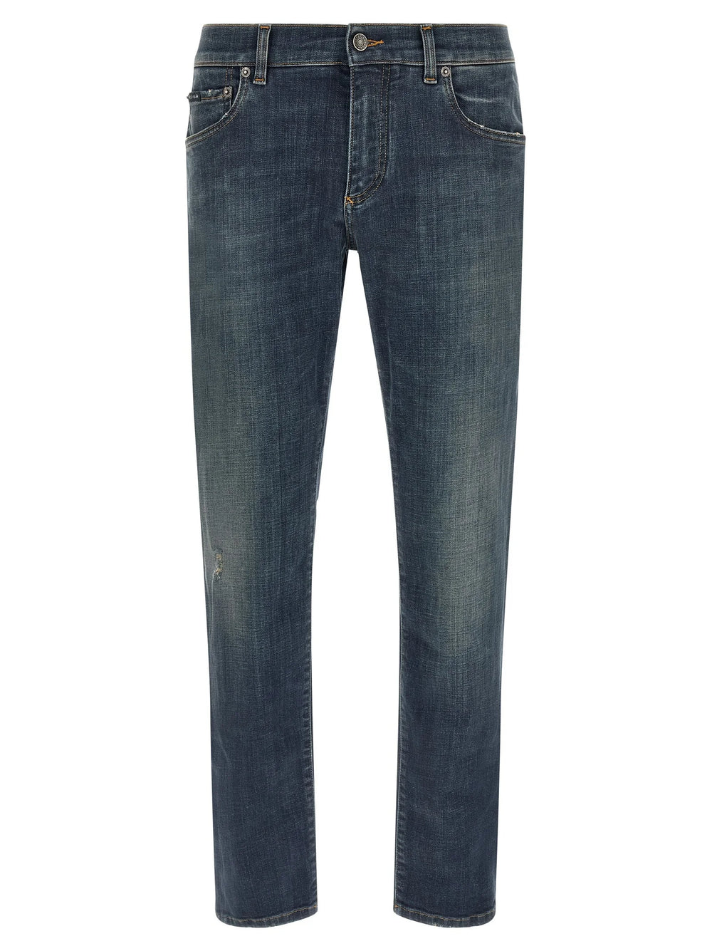 Dolce & Gabbana Blue Cotton Straight-Leg Jeans