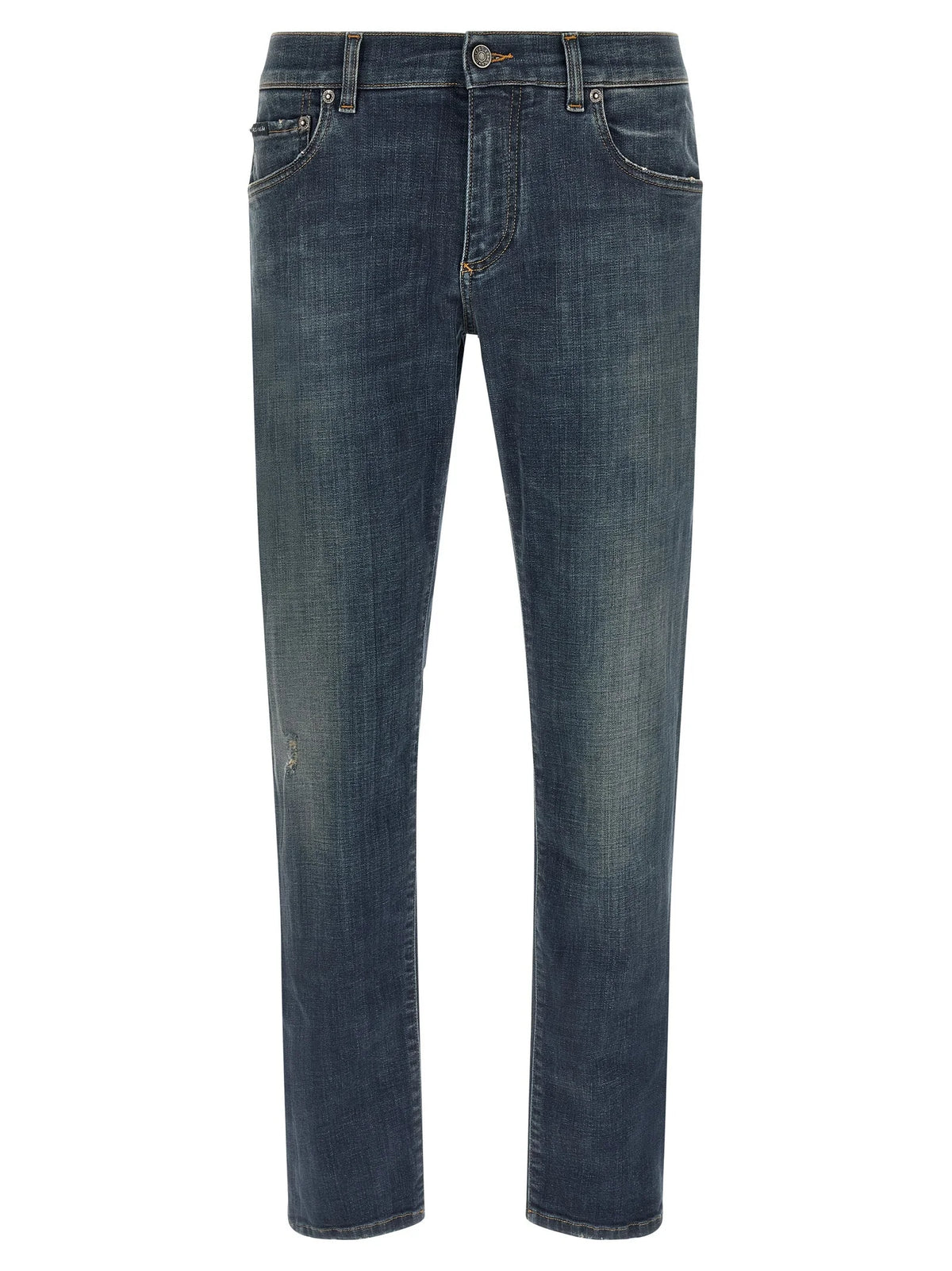 Dolce & Gabbana Blue Cotton Straight-Leg Jeans