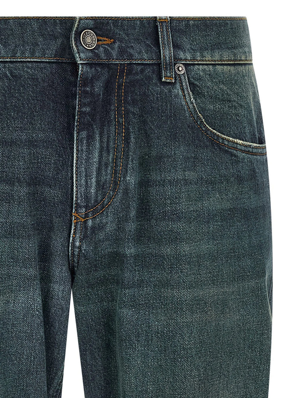 Dolce & Gabbana Blue Cotton Straight-Leg Jeans