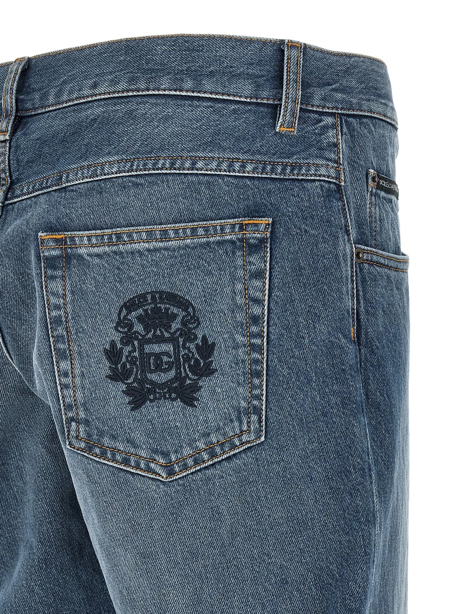 Dolce & Gabbana Blue Cotton Straight-Leg Jeans