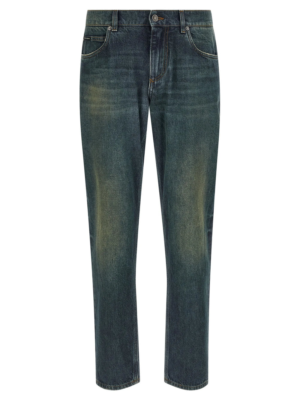 Dolce & Gabbana Blue Cotton Straight-Leg Jeans