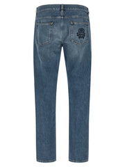 Dolce & Gabbana Blue Cotton Straight-Leg Jeans