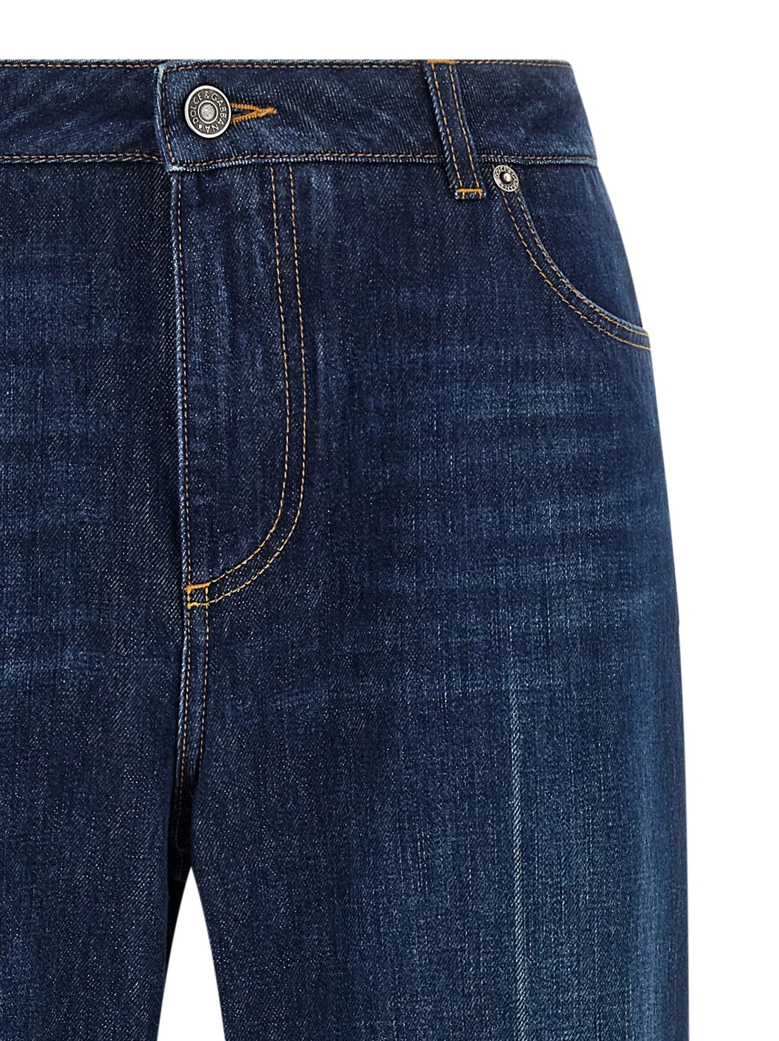 Dolce & Gabbana Blue Cotton Straight-Leg Jeans - IT40
