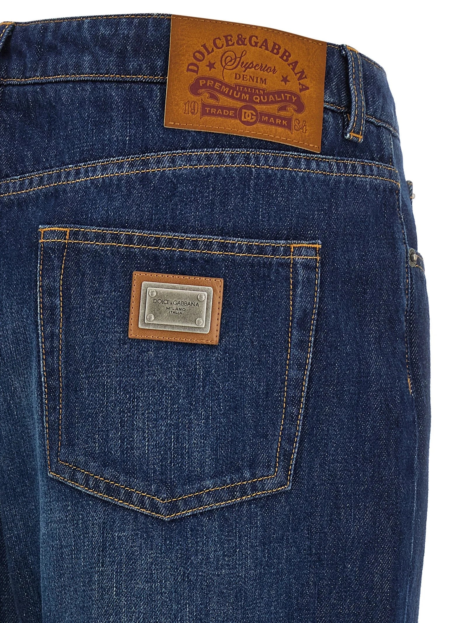 Dolce & Gabbana Blue Cotton Straight-Leg Jeans - IT40