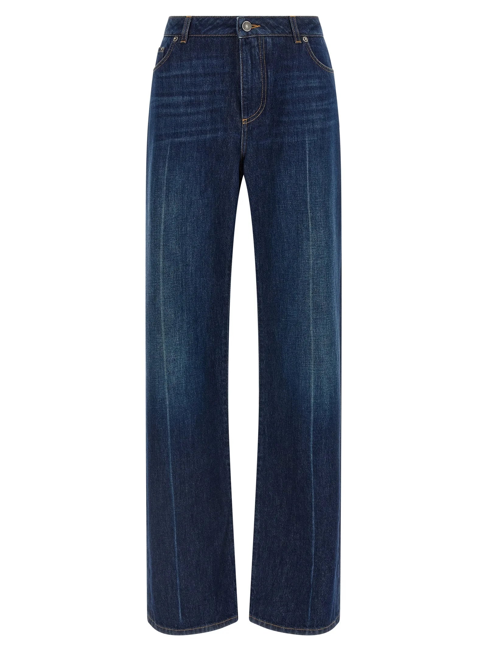 Dolce & Gabbana Blue Cotton Straight-Leg Jeans - IT40