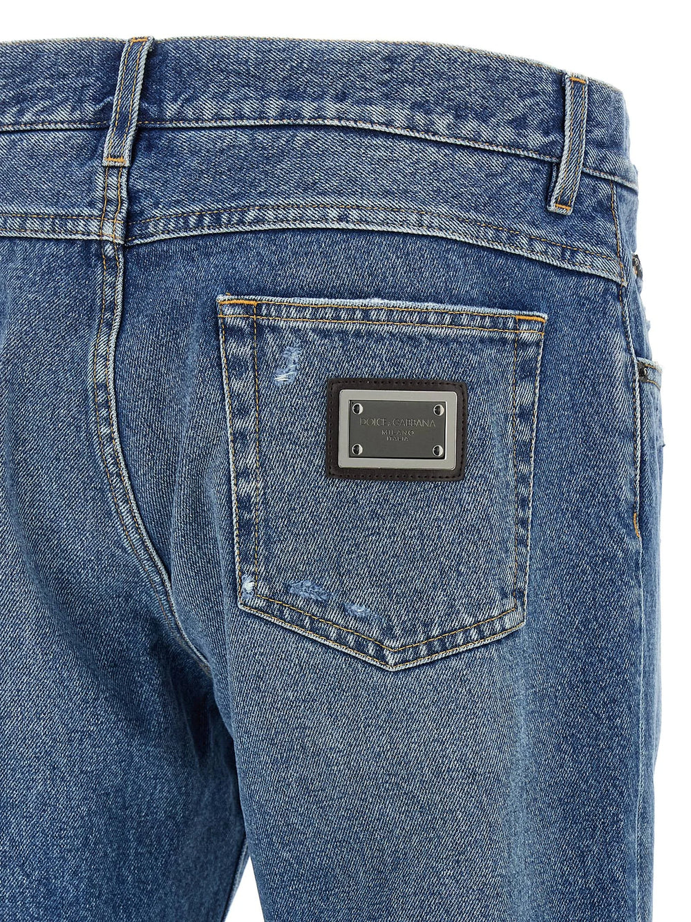 Dolce & Gabbana Blue Cotton Straight-Leg Jeans - IT56 | XL