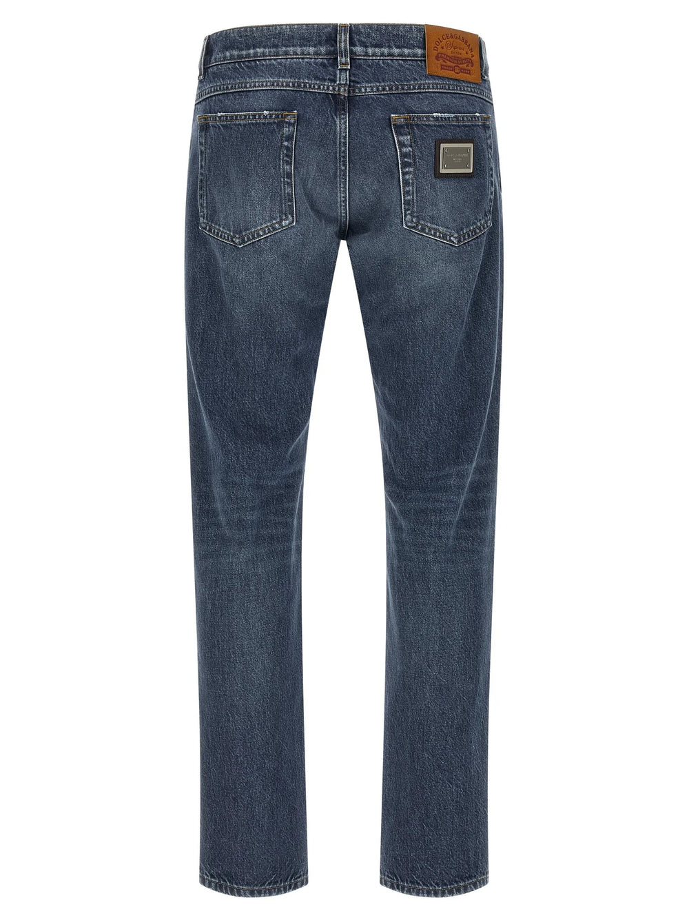 Dolce & Gabbana Blue Cotton Straight-Leg Jeans - XXL