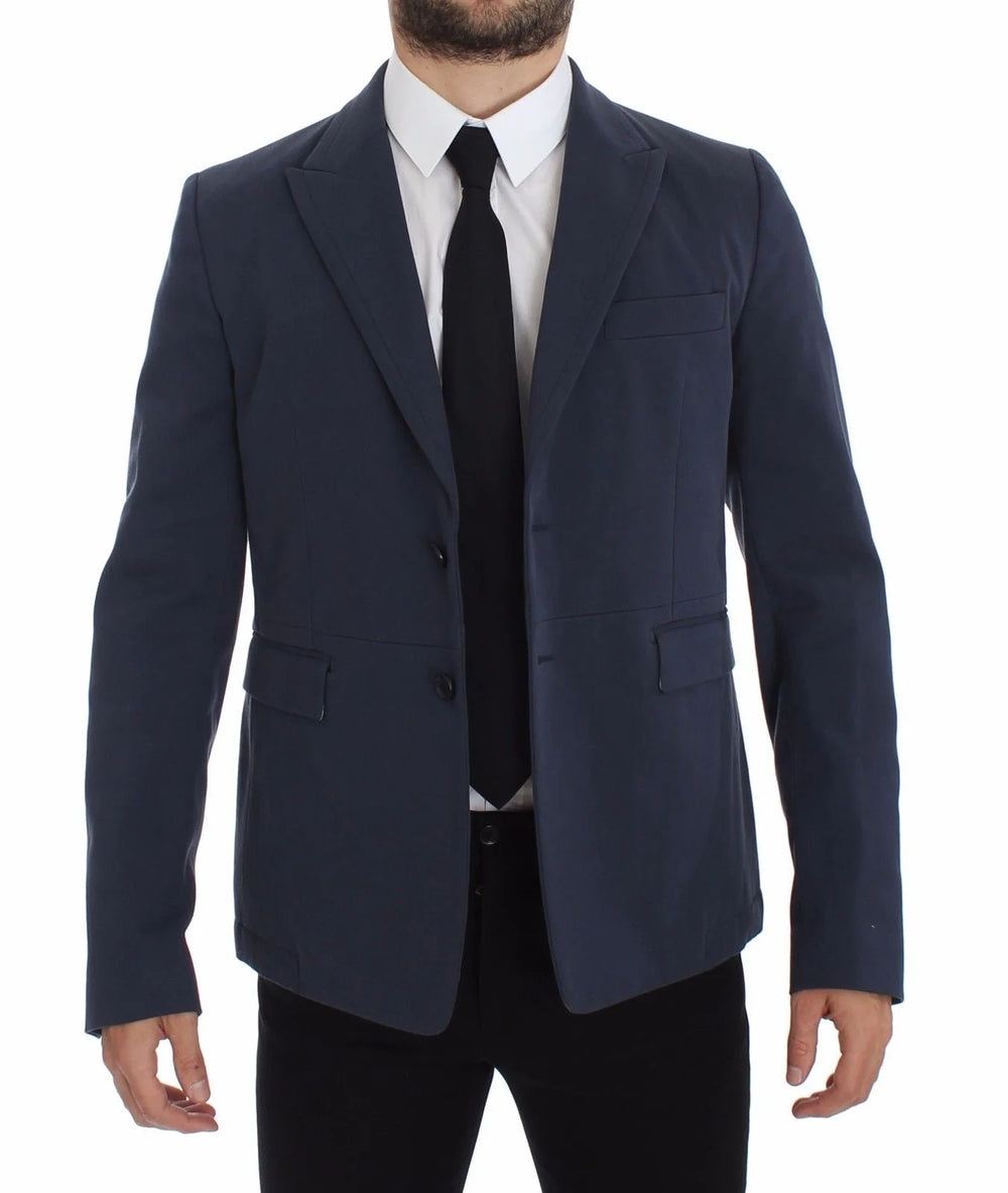 Dolce & Gabbana Blue Cotton Stretch Casual Blazer - IT48 | M - Sport Jackets