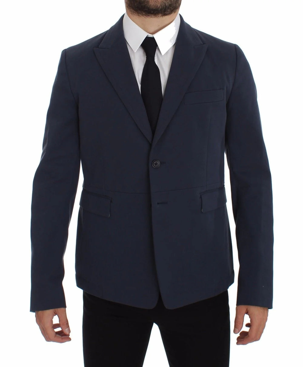 Dolce & Gabbana Blue Cotton Stretch Casual Blazer - IT48 | M - Sport Jackets