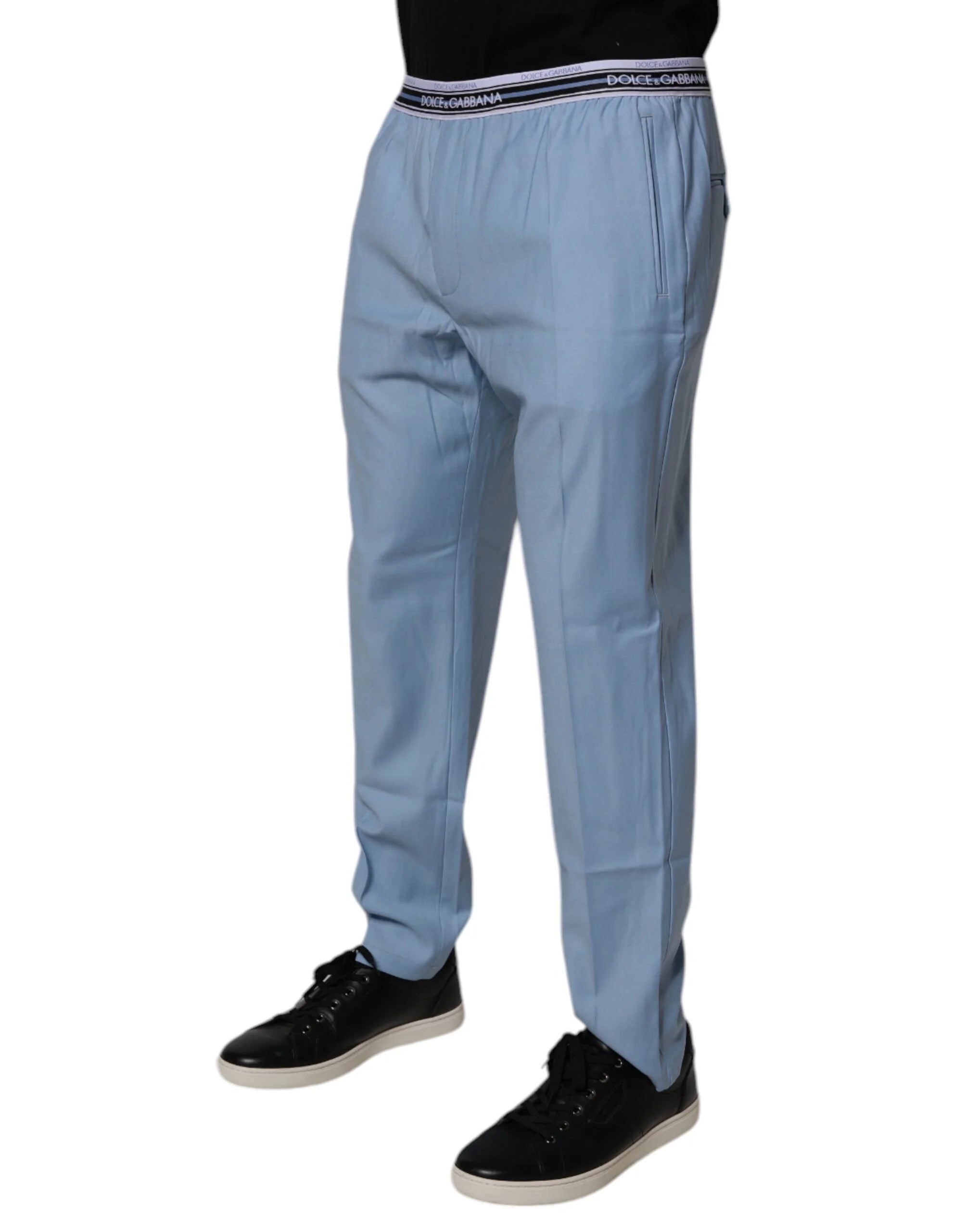 Dolce & Gabbana Blue Cotton Stretch Chino Pants - IT48 | M - Chinos