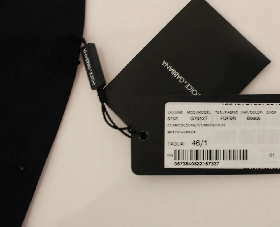 Dolce & Gabbana Blue Cotton Stretch Dress Vest Blazer - IT46 | S - Vests