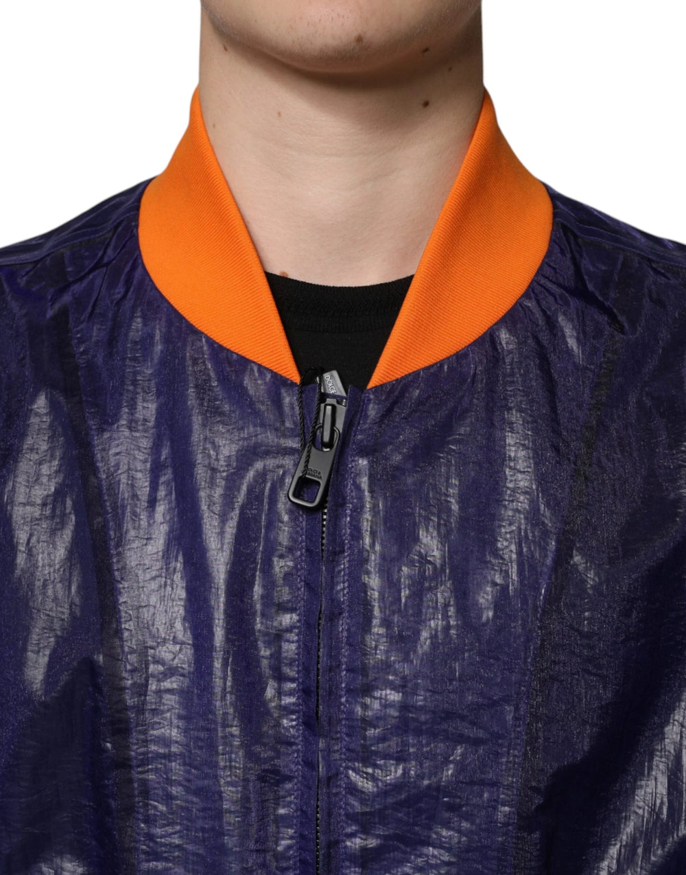 Dolce & Gabbana Blue Cotton Stretch Full Zip Bomber Jacket - IT54 | XL - Bomber Jackets