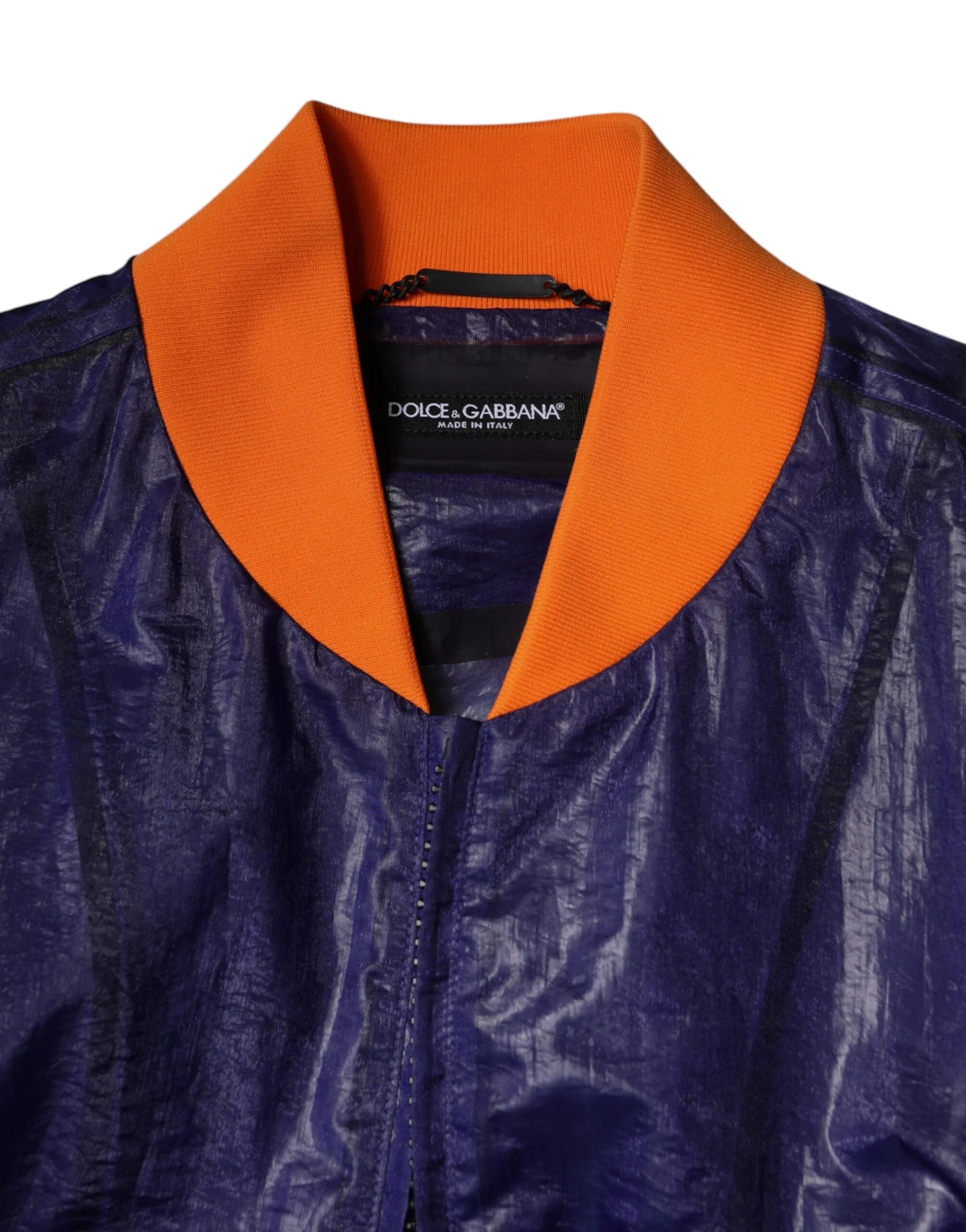 Dolce & Gabbana Blue Cotton Stretch Full Zip Bomber Jacket - IT54 | XL - Bomber Jackets