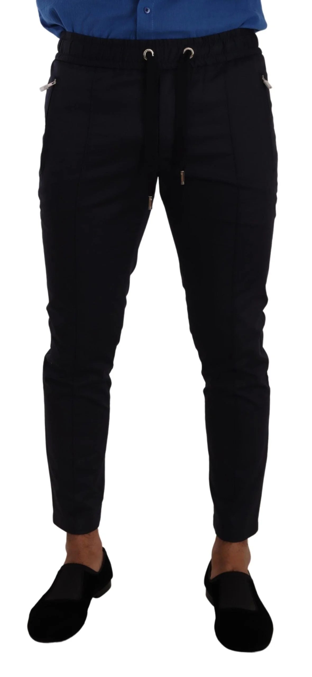 Dolce & Gabbana Blue Cotton Stretch Jogging Trouser Pants - IT44 | XS - Joggers