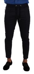 Dolce & Gabbana Blue Cotton Stretch Jogging Trouser Pants - IT44 | XS - Joggers