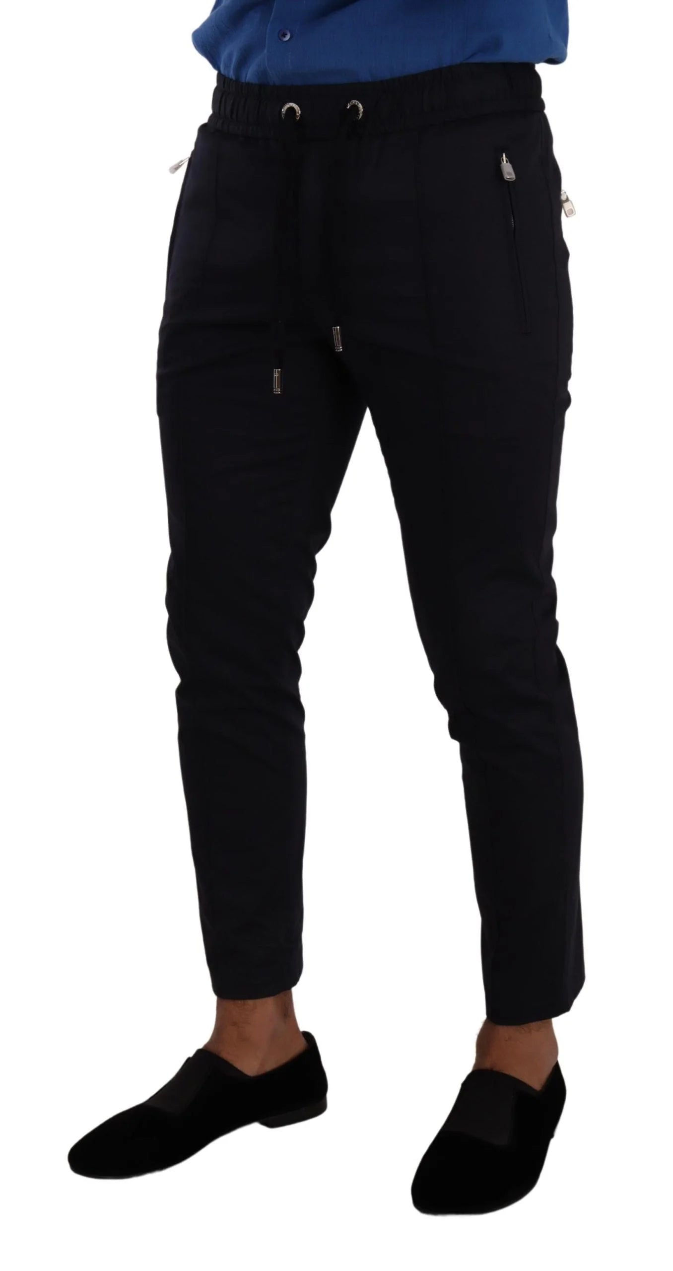 Dolce & Gabbana Blue Cotton Stretch Jogging Trouser Pants - IT44 | XS - Joggers