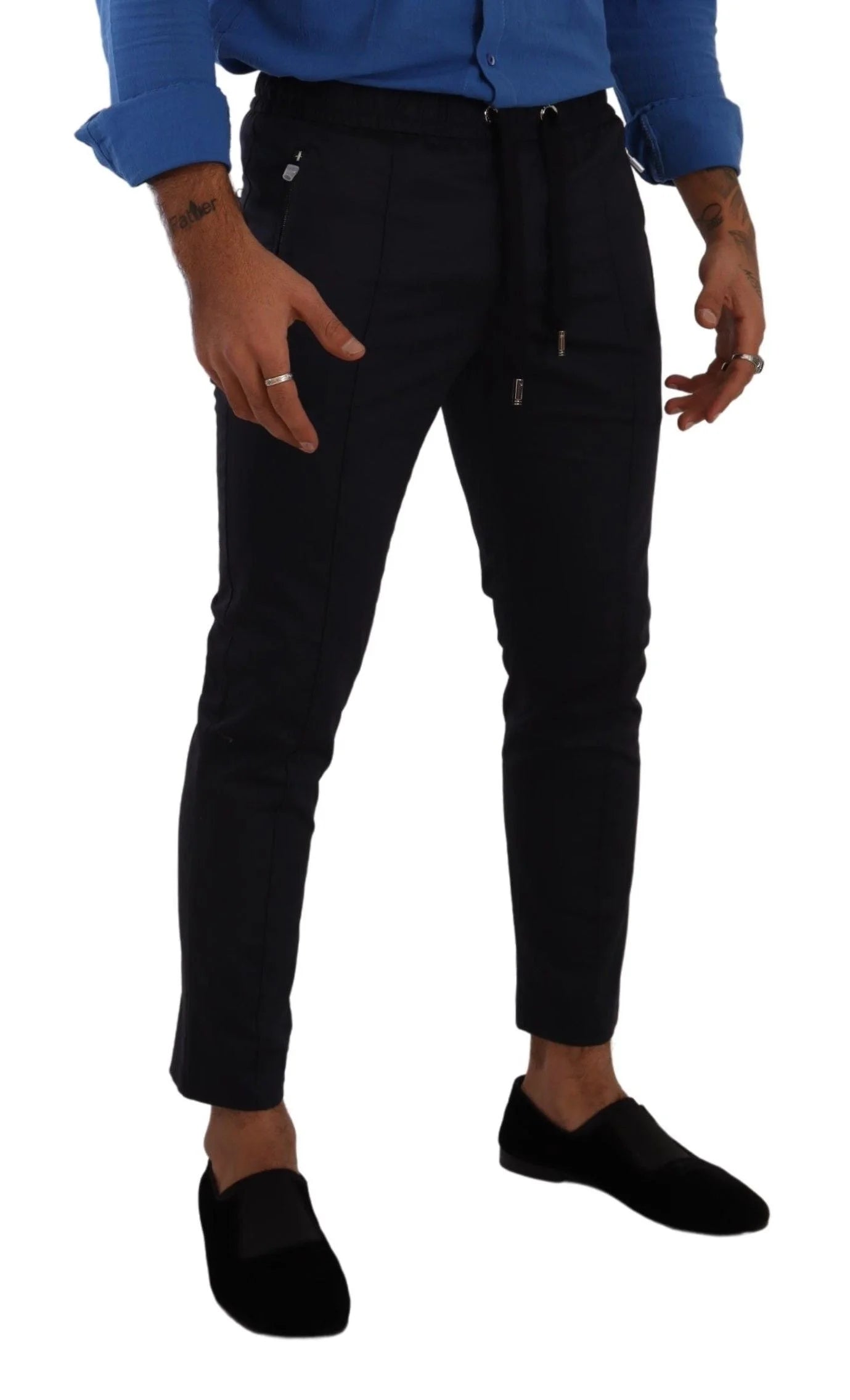Dolce & Gabbana Blue Cotton Stretch Jogging Trouser Pants - IT44 | XS - Joggers