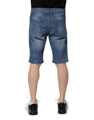 Dolce & Gabbana Blue Cotton Stretch Men Denim Bermuda Shorts - IT44 | XS