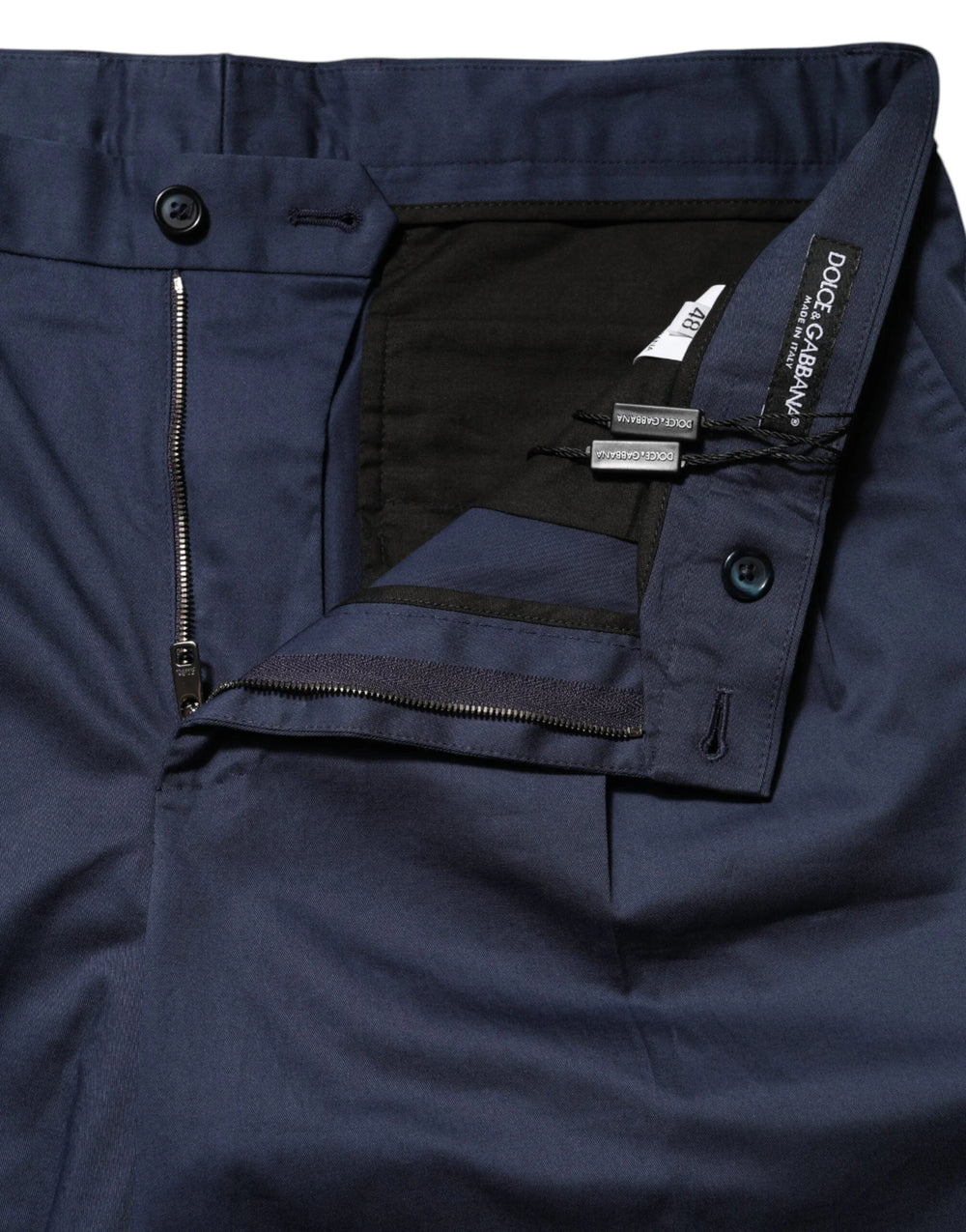 Dolce & Gabbana Blue Cotton Stretch Mid Waist Bermuda Shorts - Bermudas