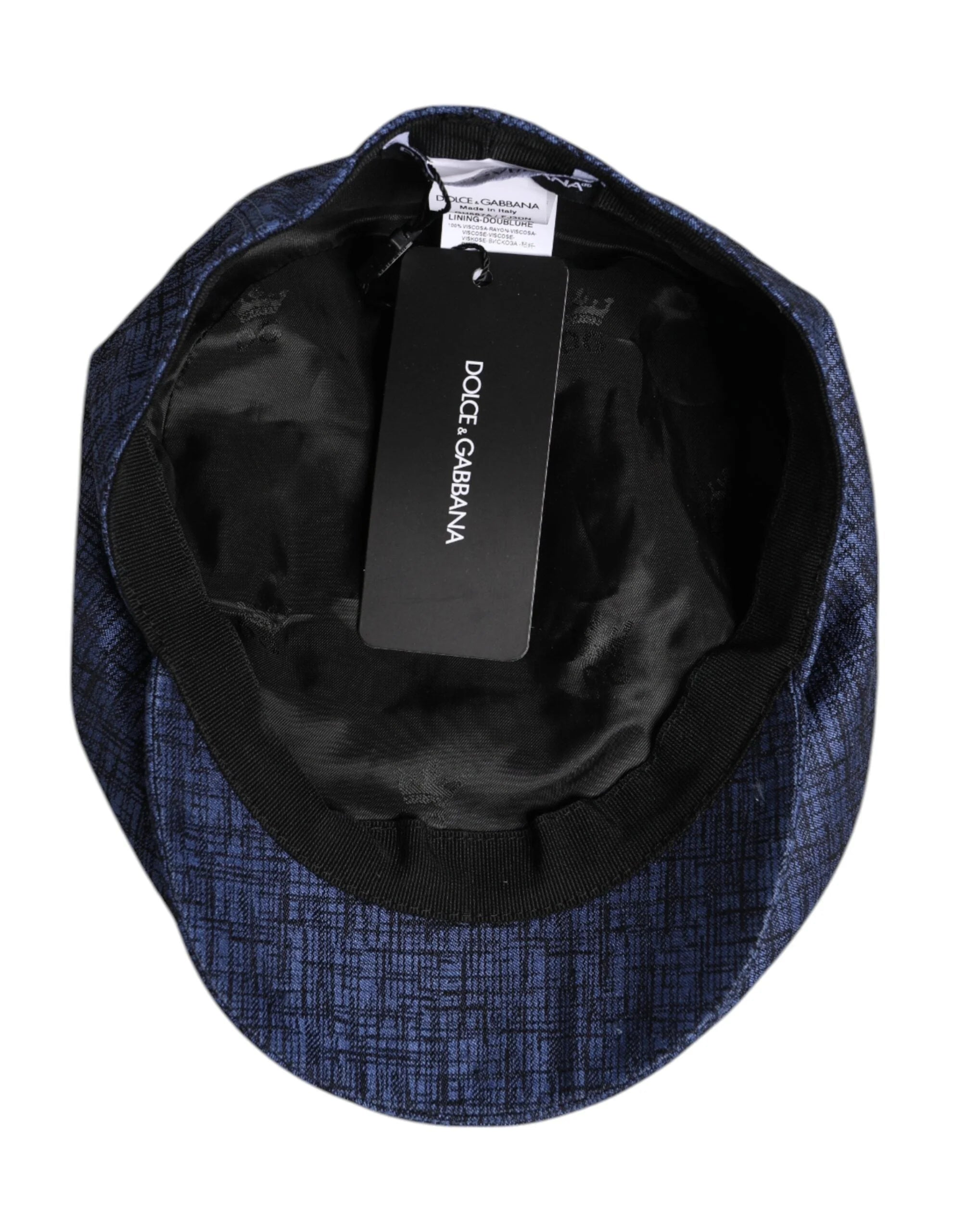 Dolce & Gabbana Blue Cotton Stretch Newsboy Hat - 58 cm|M - Flat Caps