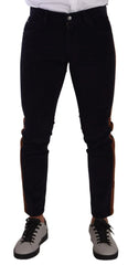 Dolce & Gabbana Blue Cotton Stretch Skinny Corduroy Jeans - IT48 | M - Jeans