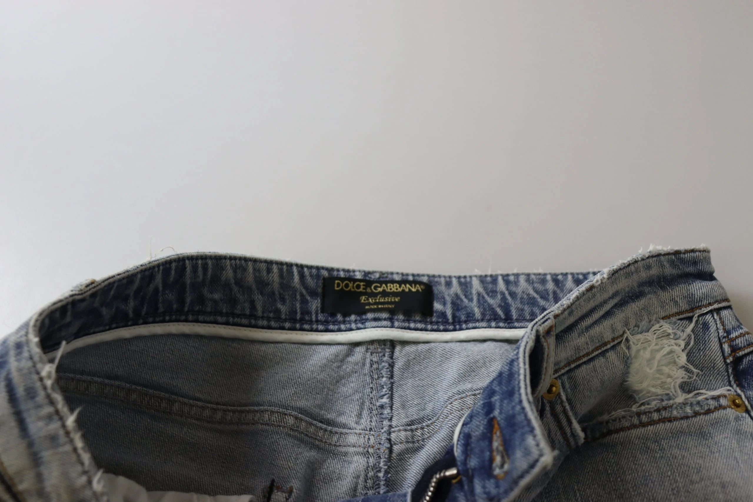 Dolce & Gabbana Blue Cotton Stretch Skinny Low Waist Denim Jeans - IT42|M - Jeans