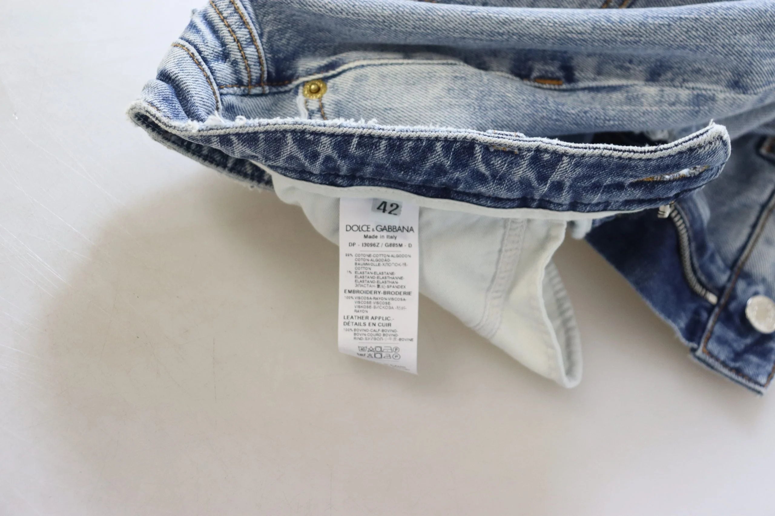 Dolce & Gabbana Blue Cotton Stretch Skinny Low Waist Denim Jeans - IT42|M - Jeans