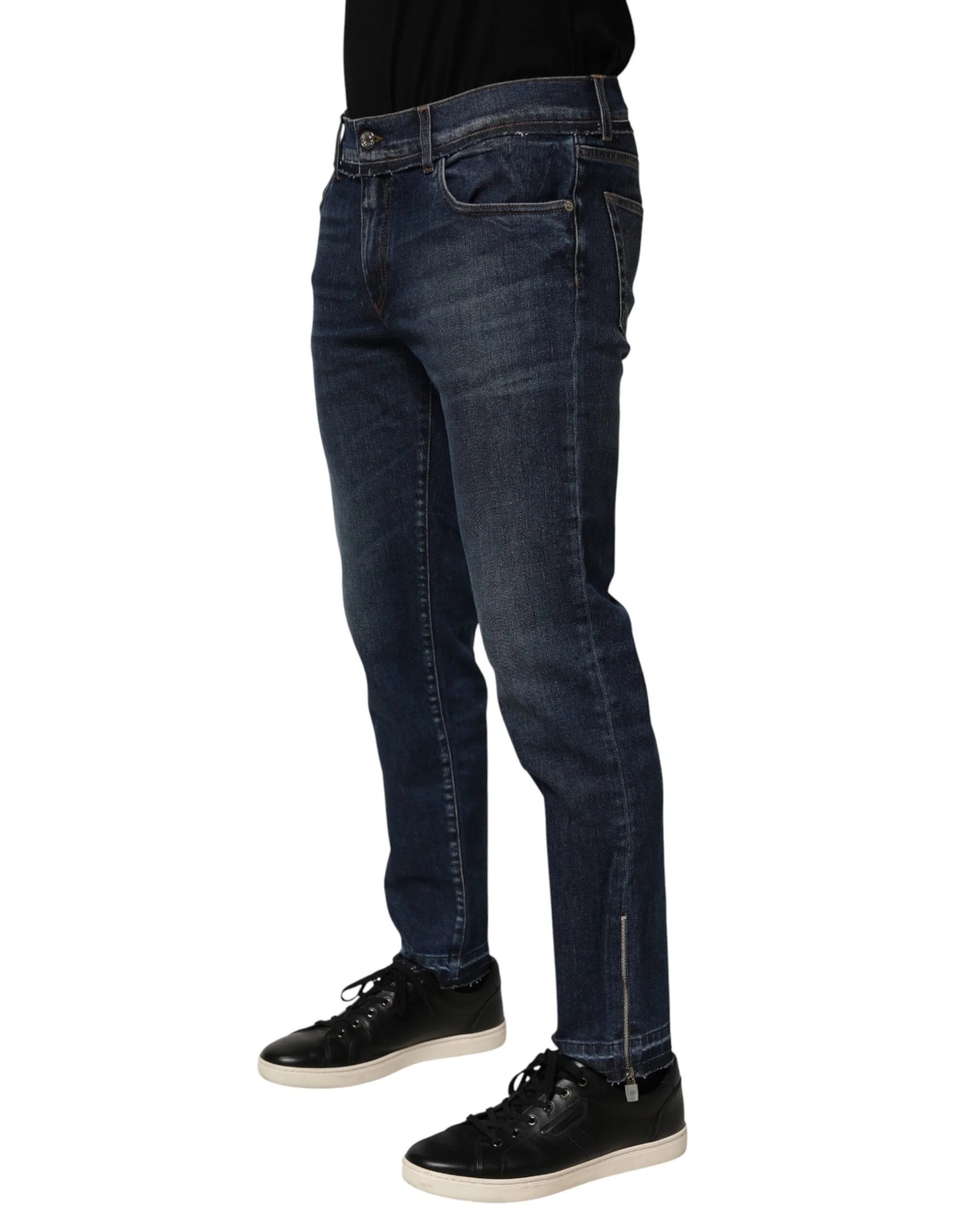 Dolce & Gabbana Blue Cotton Stretch Skinny Men Denim Jeans - Jeans