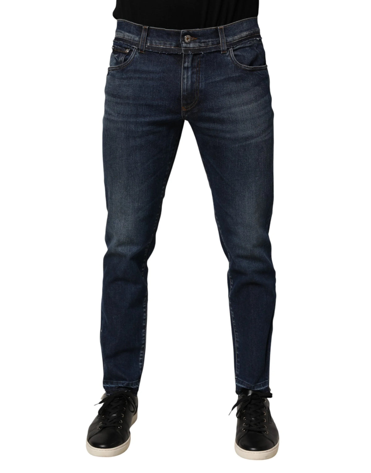 Dolce & Gabbana Blue Cotton Stretch Skinny Men Denim Jeans - Jeans